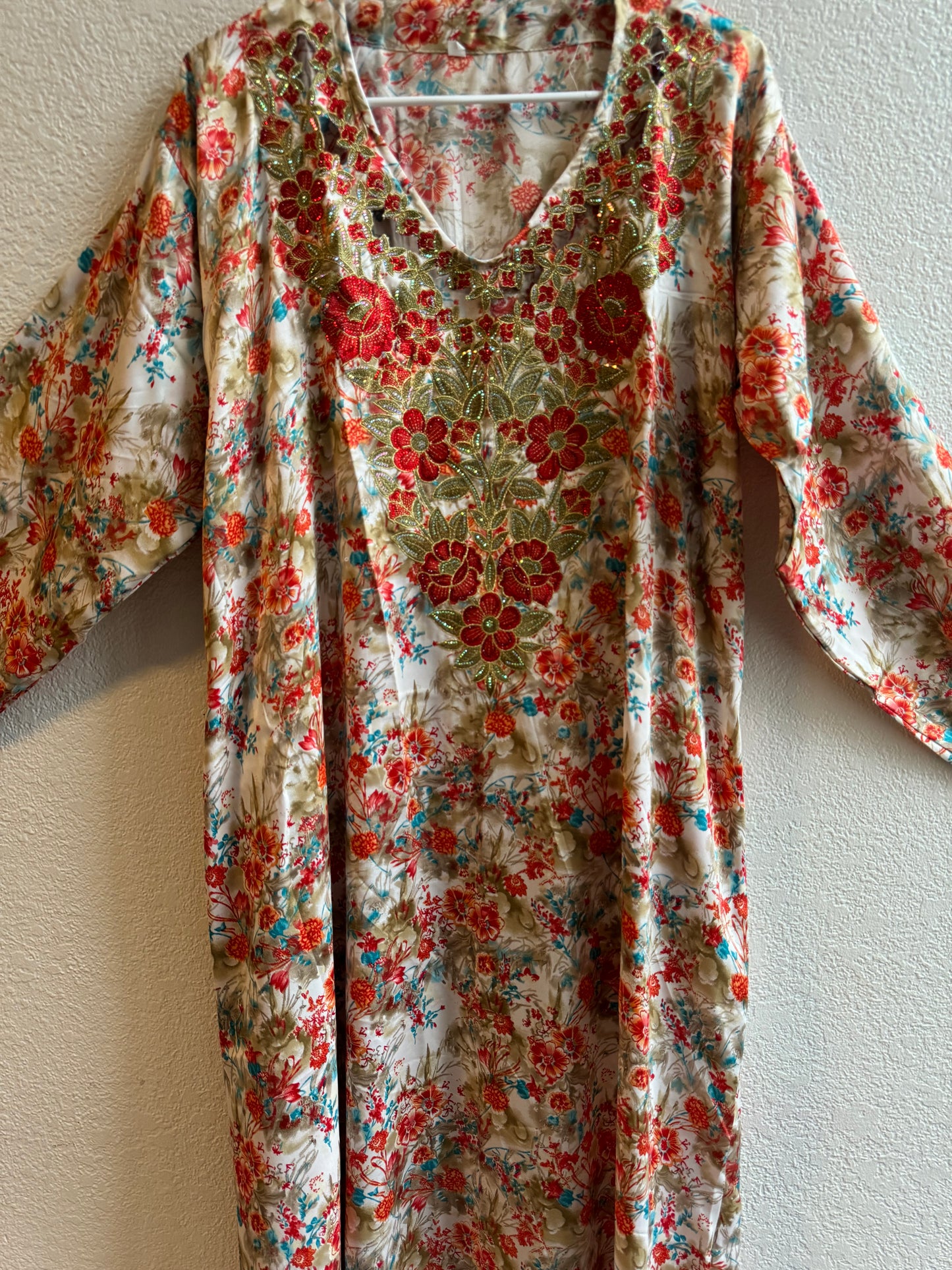 Orange rose Jalabiya dress COMES WITH FREE HIJAB