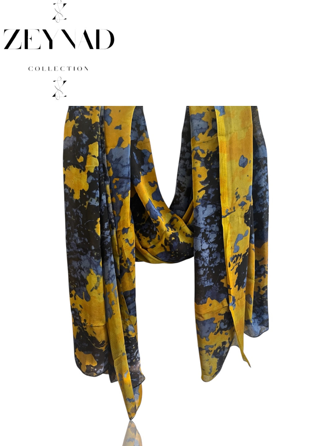Pineapple Shadow Blossom Chiffon Hijab