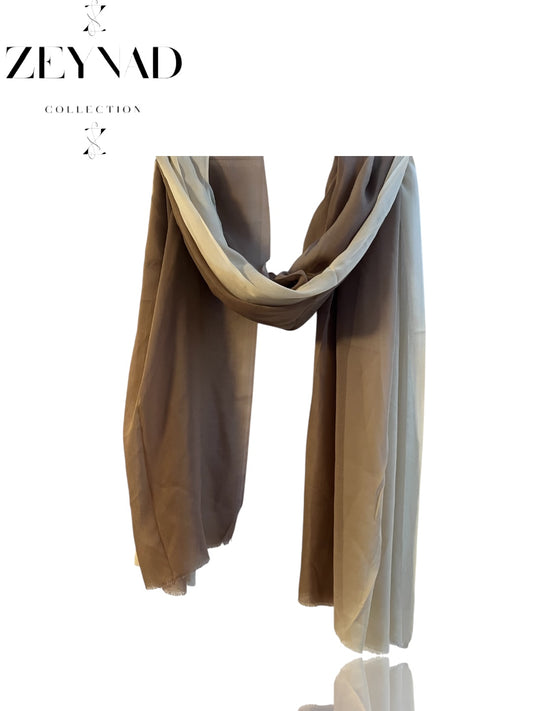 Fall light brown & white ombré modal hijab
