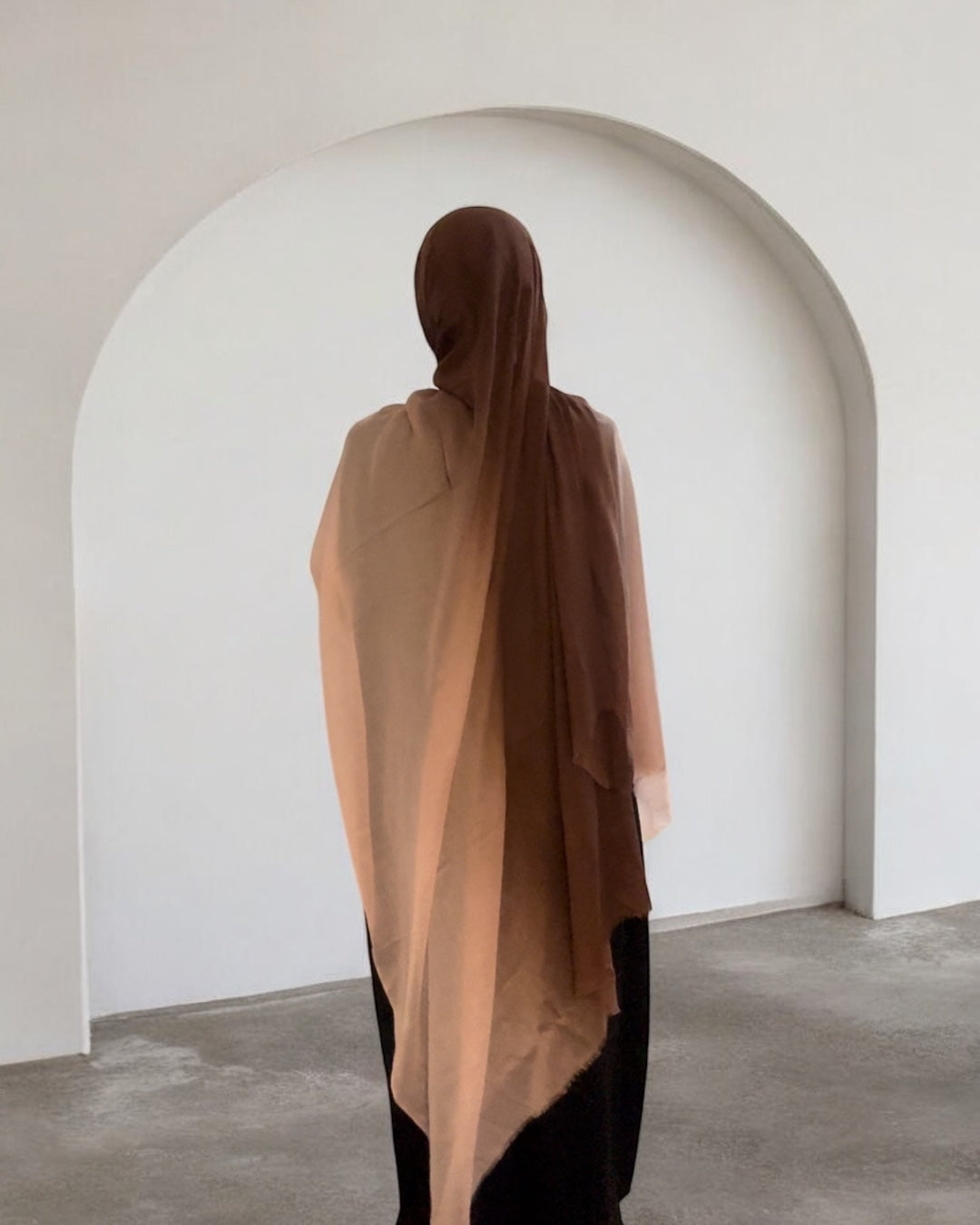 Sunset Light pink & brown Modal hijab