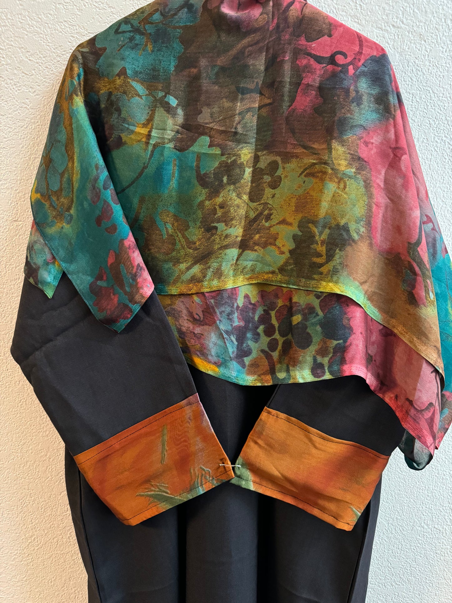 Starlight black orange matching dress & hijab set