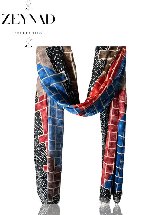 Geometric Pattern End String Hijab