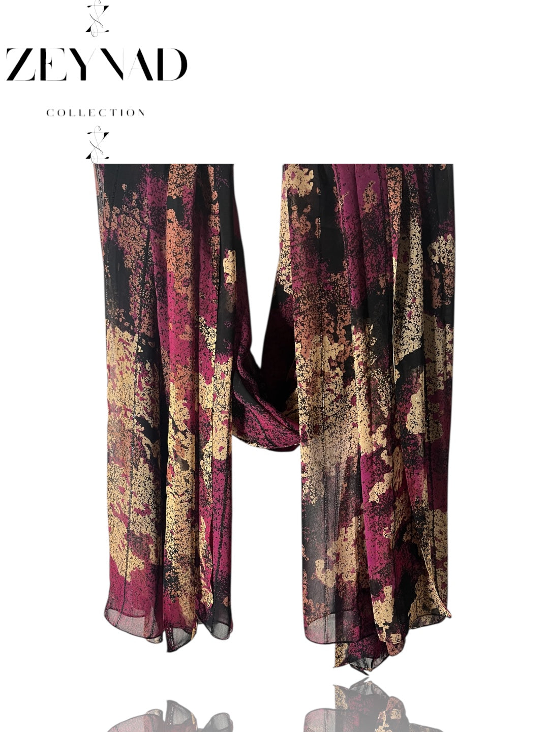 Fire Light Beige & Light Purple Mirage Chiffon Hijab