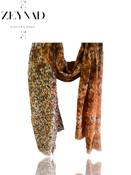 Light Orange & white Sakura modal hijab