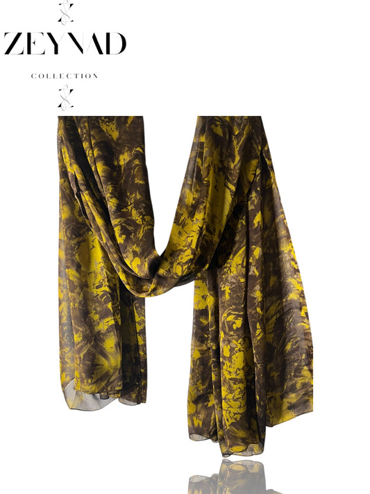 Yellow & Brown Mixture Camouflage Hijab