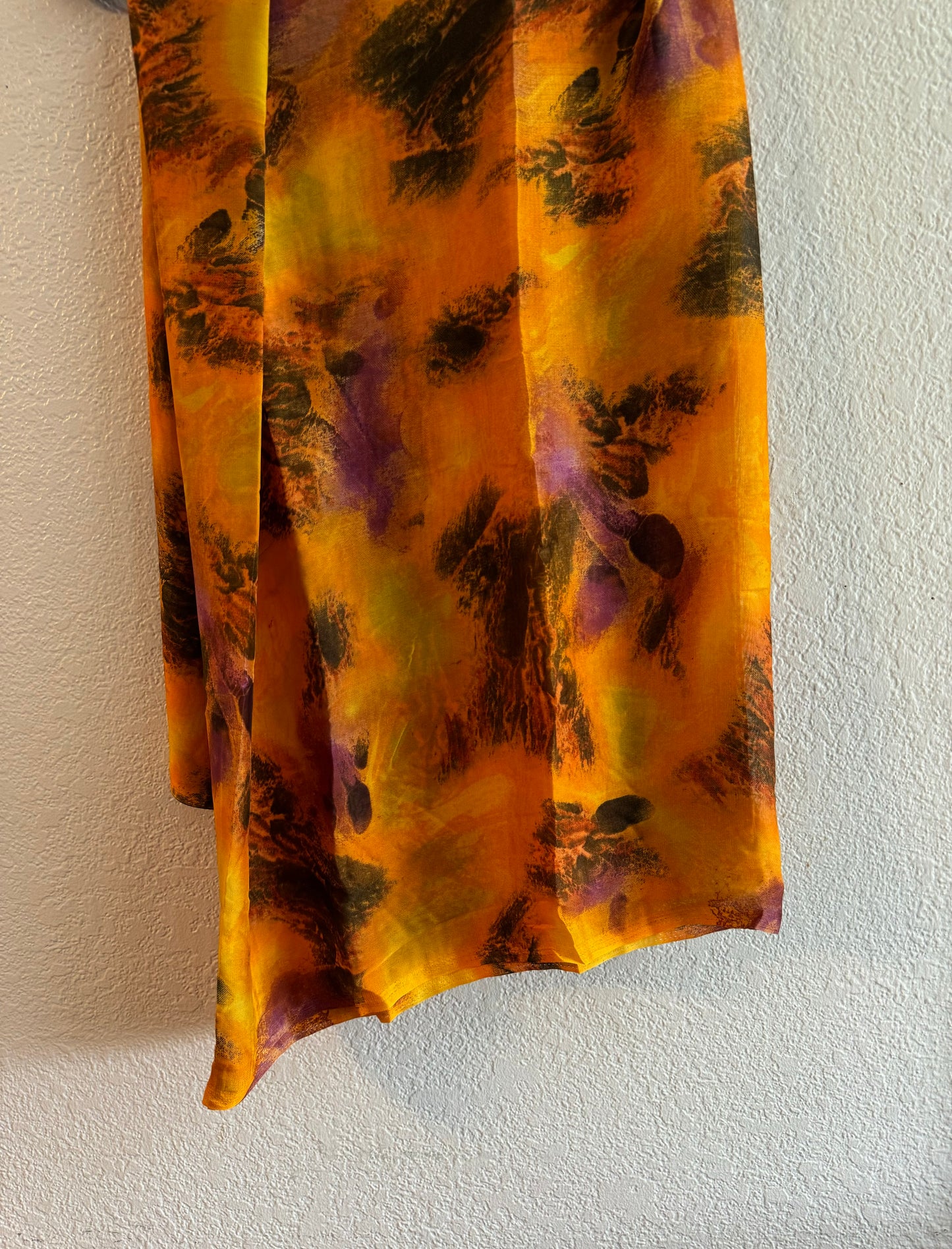 Blazing orange watercolor chiffon hijab