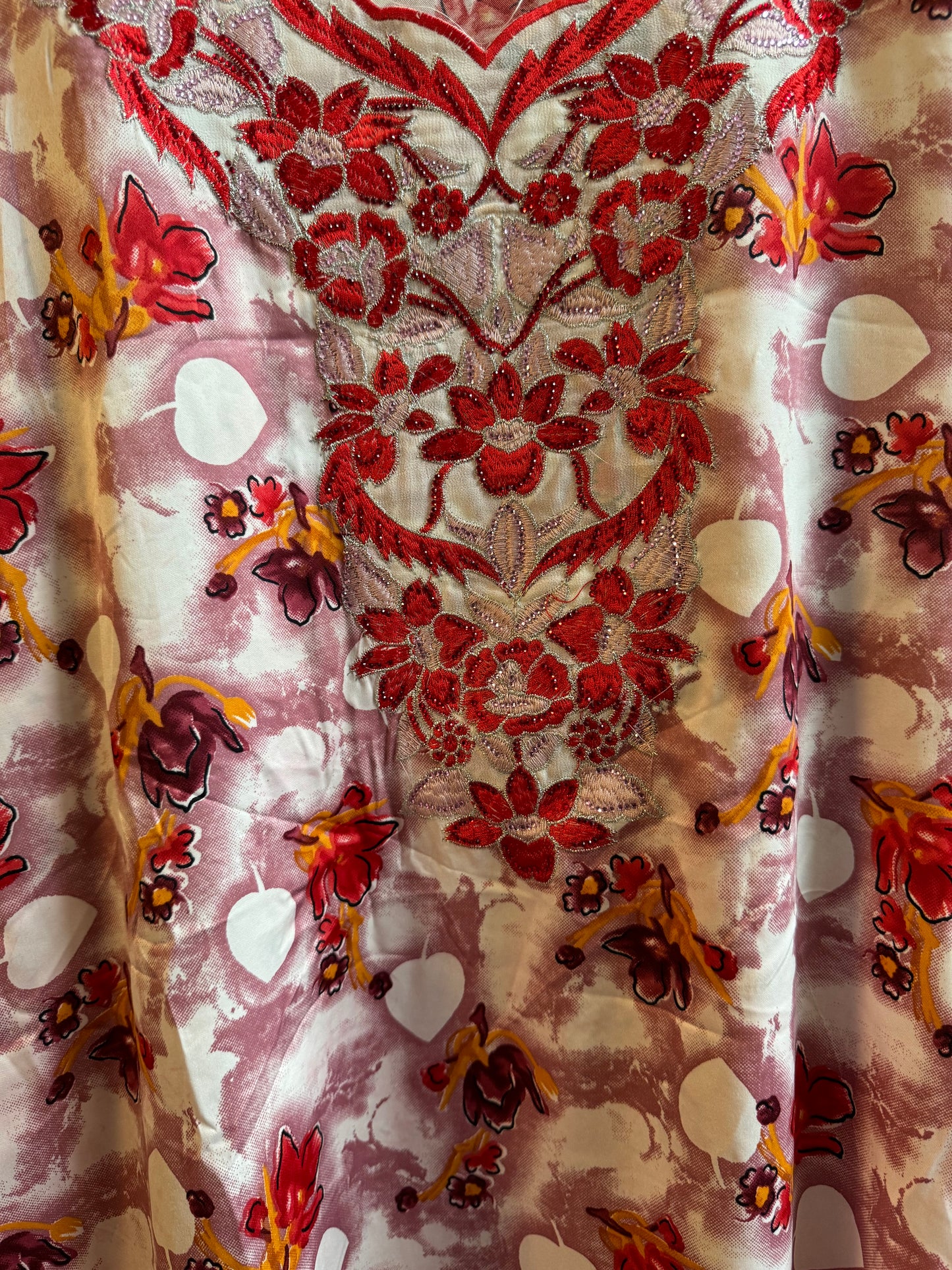 Red Flow Jalabiya dress COMES WITH FREE HIJAB