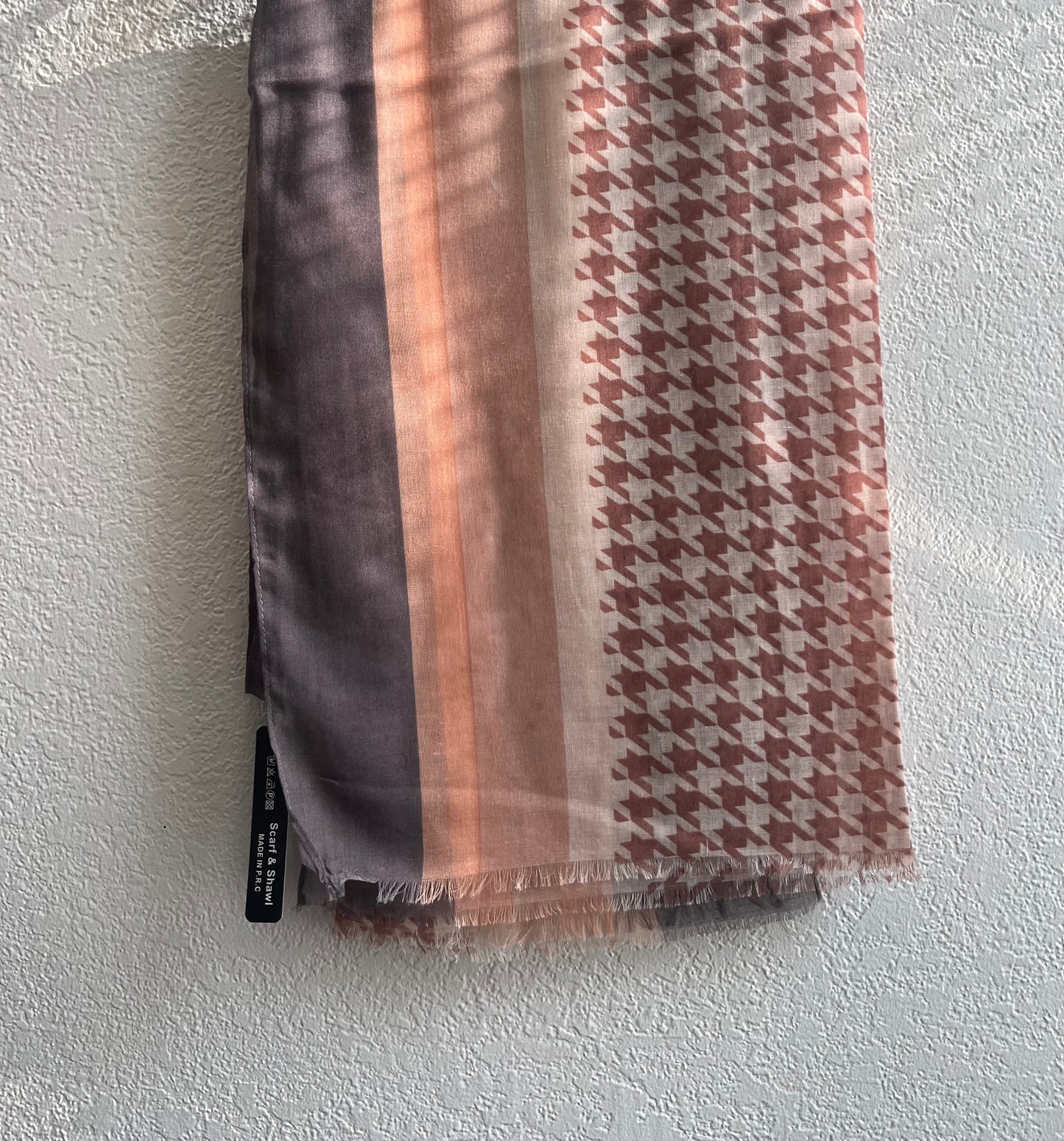 Light Pink & Dark Grey Keffiyeh Modal Hijab