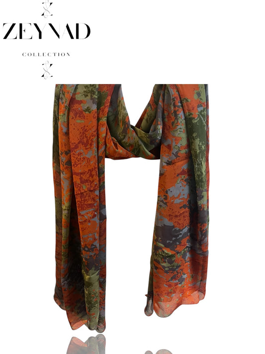 Canyon Shadow Blossom Chiffon Hijab