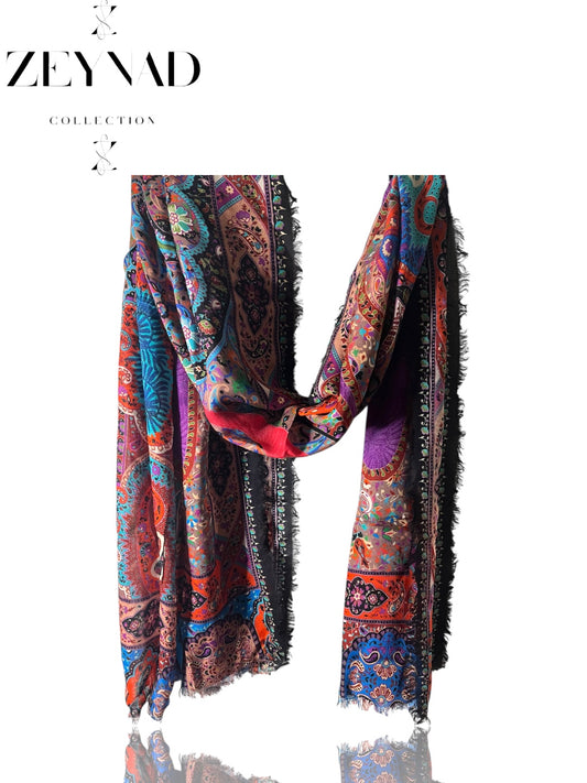 Fruit Basket Black End String Design Hijab