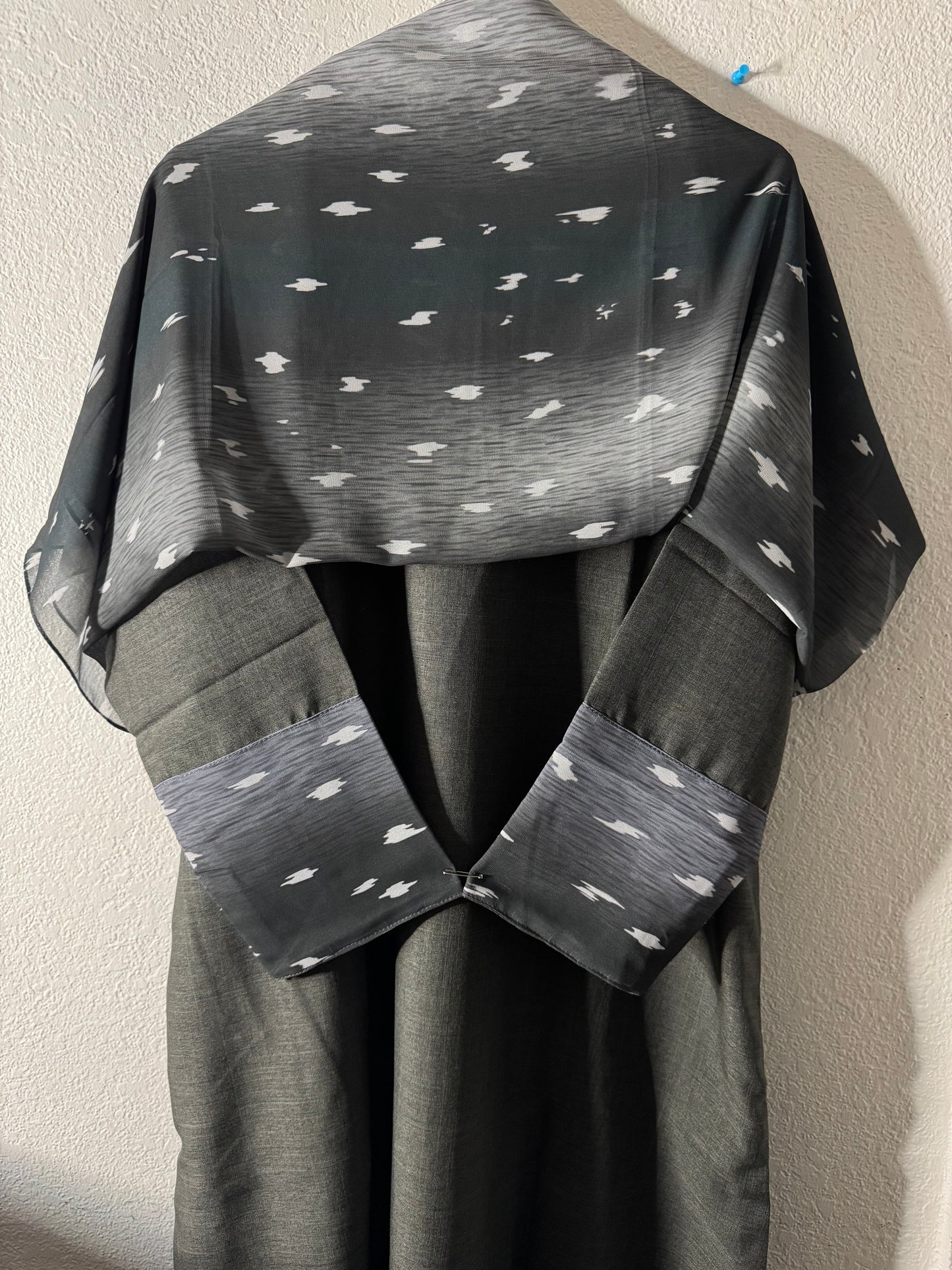 Faded grey matching dress & hijab set
