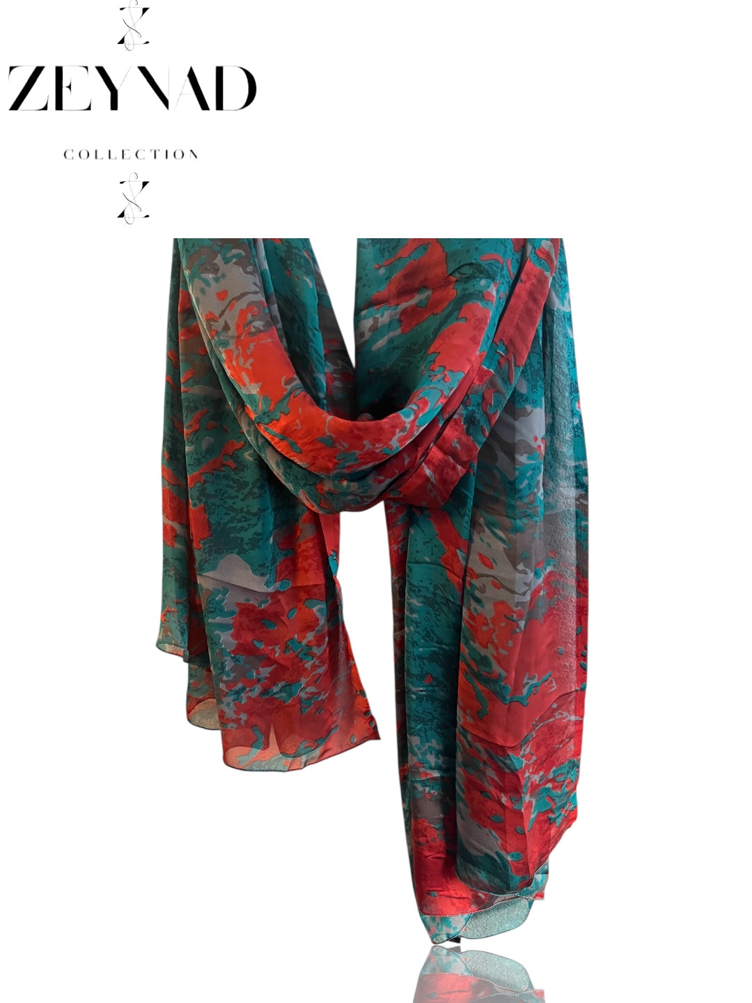 Aqua Shadow Blossom Hijab