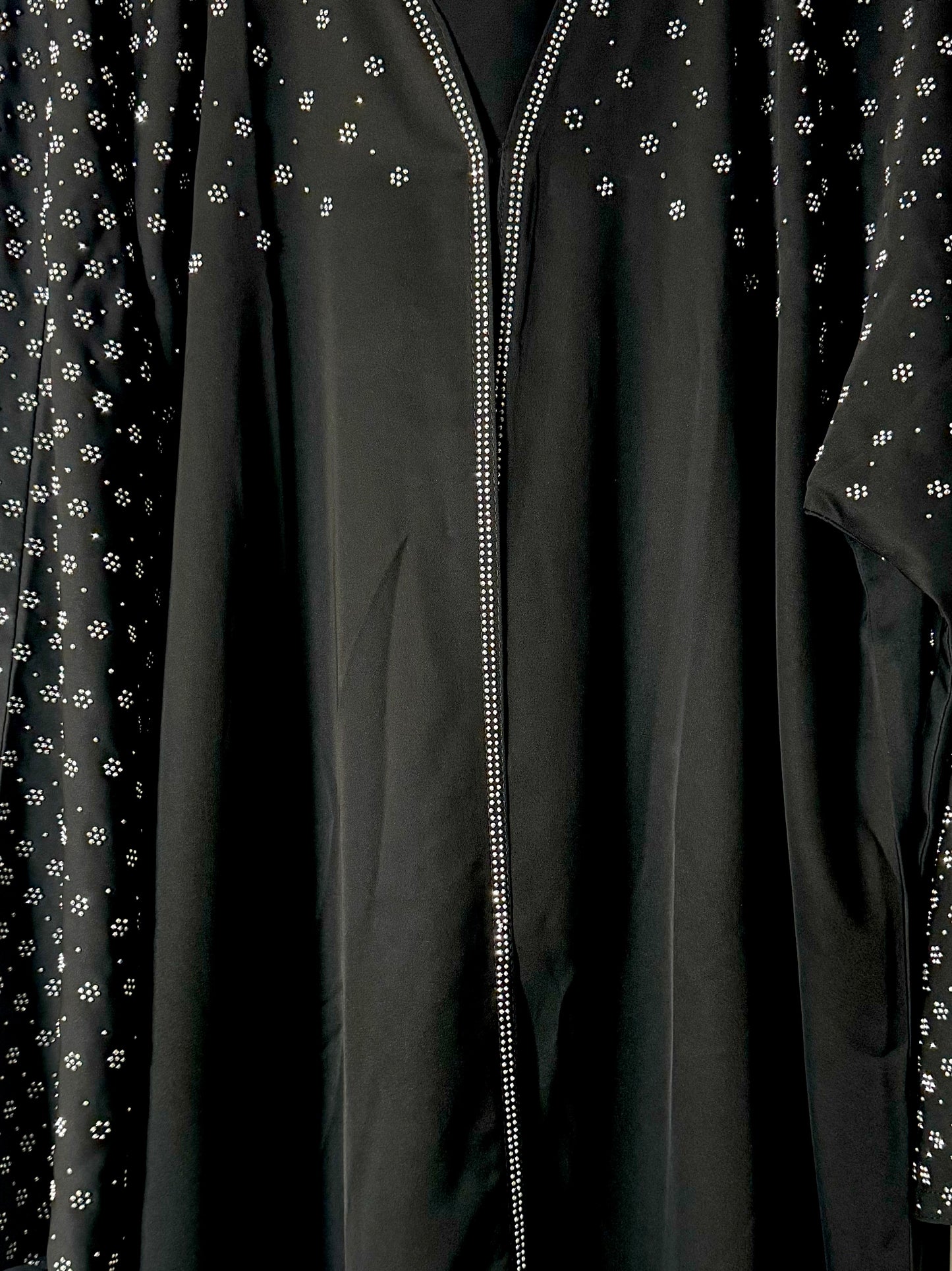Black Sparkling Open Abaya