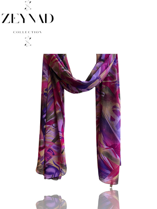 Radiant purple-fall chiffon hijab