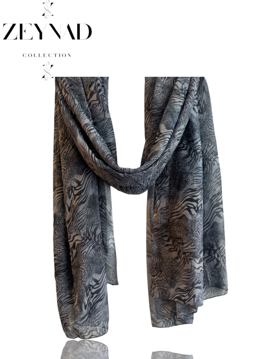 Blazing sea blue cheetah print hijab