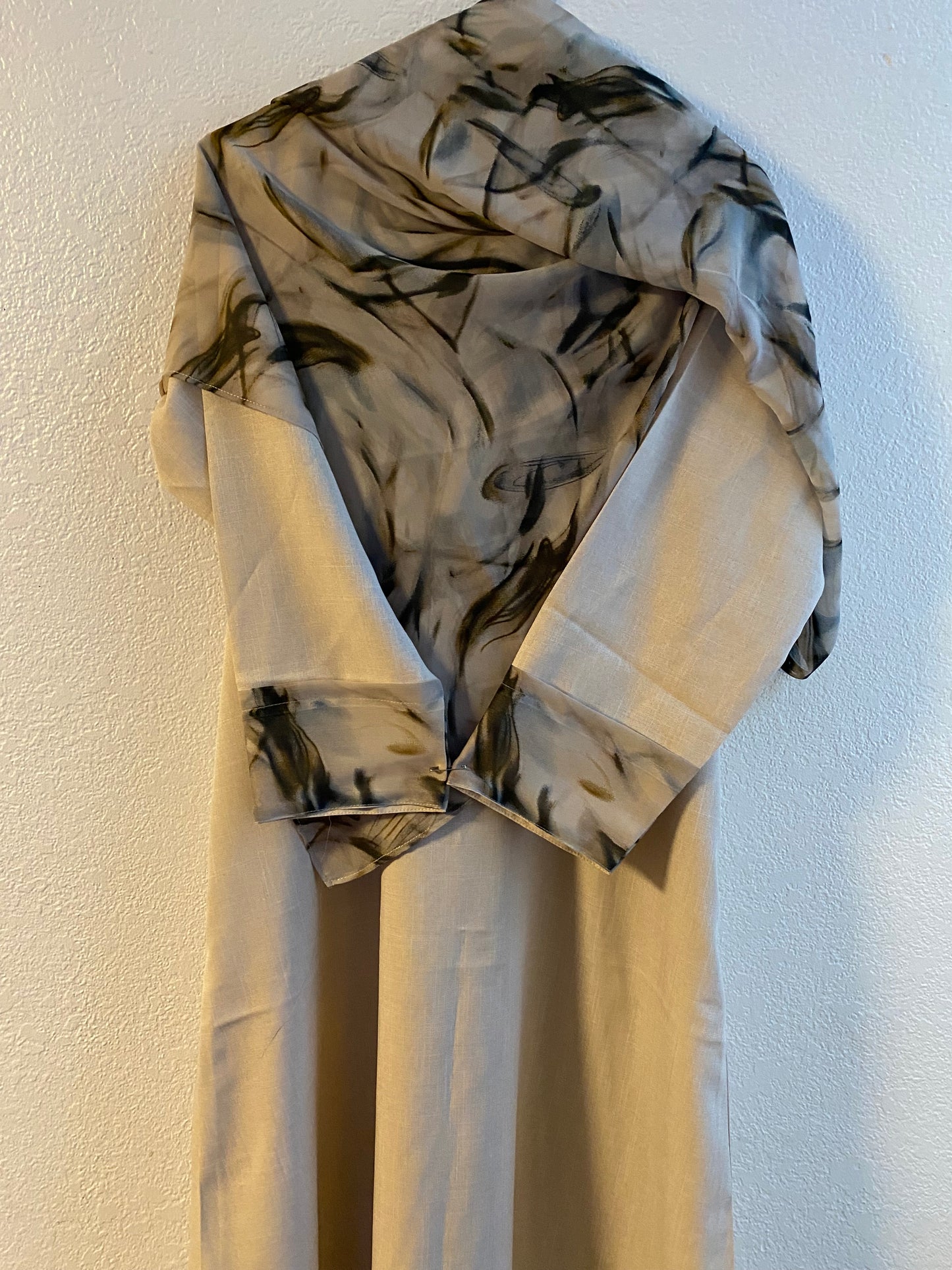 Beige matching dress & hijab set