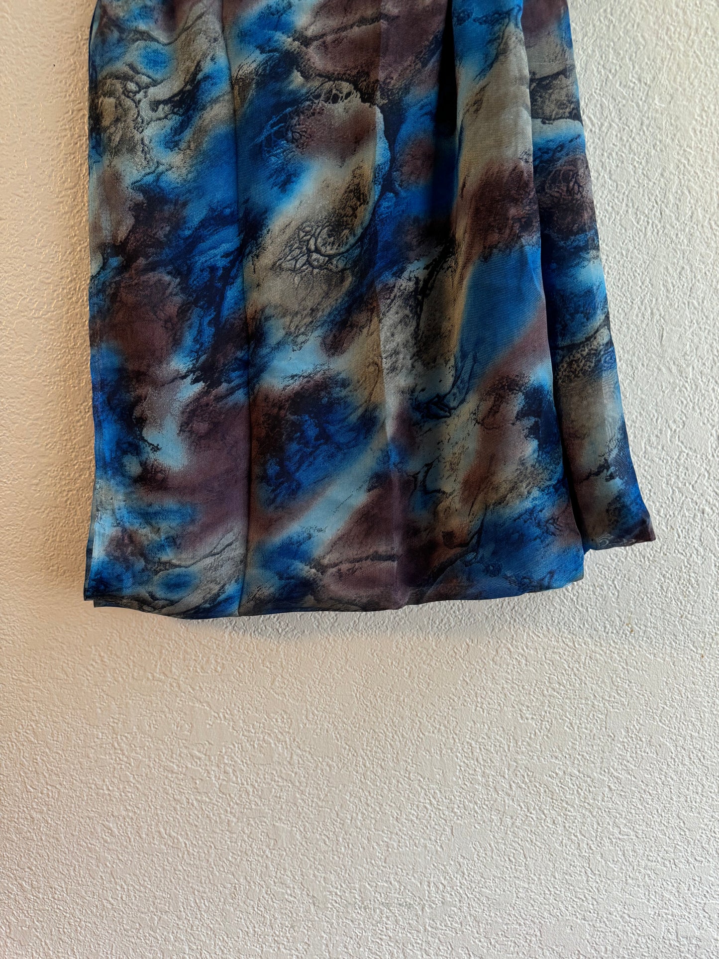 Blazing winter blue watercolor chiffon hijab