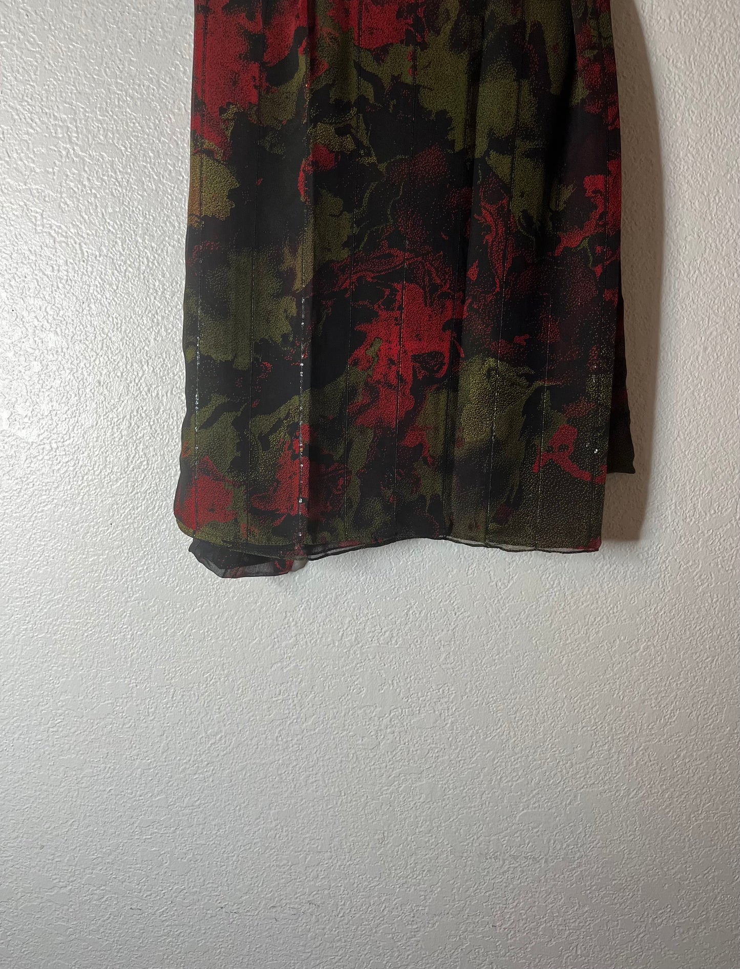 Luminous red & green blush chiffon hijab