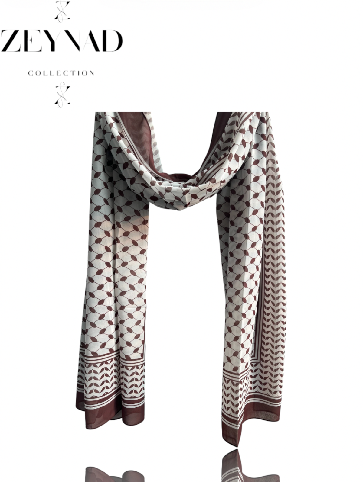 Light fall coffee keffiyeh chiffon print