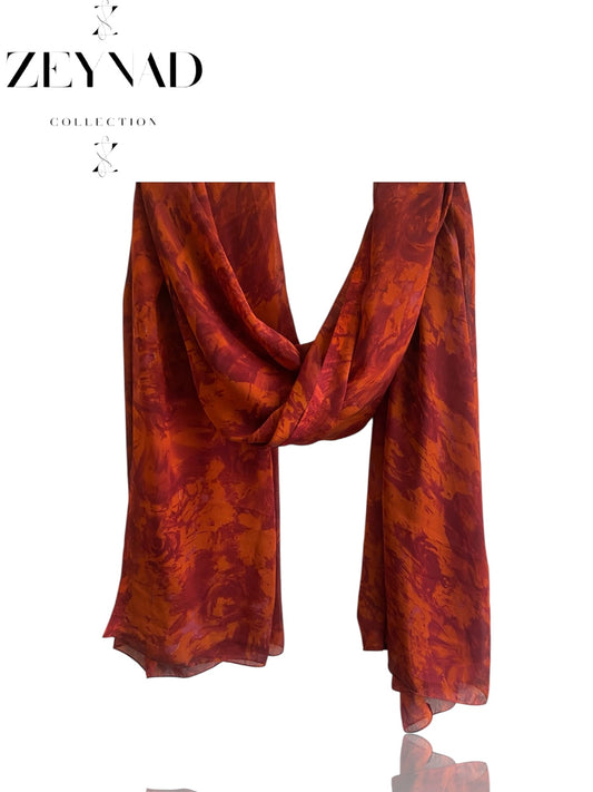 Red Tinted Chiffon Hijab