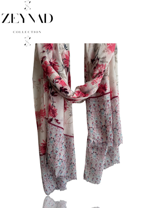 Vibrant rose forest modal hijab