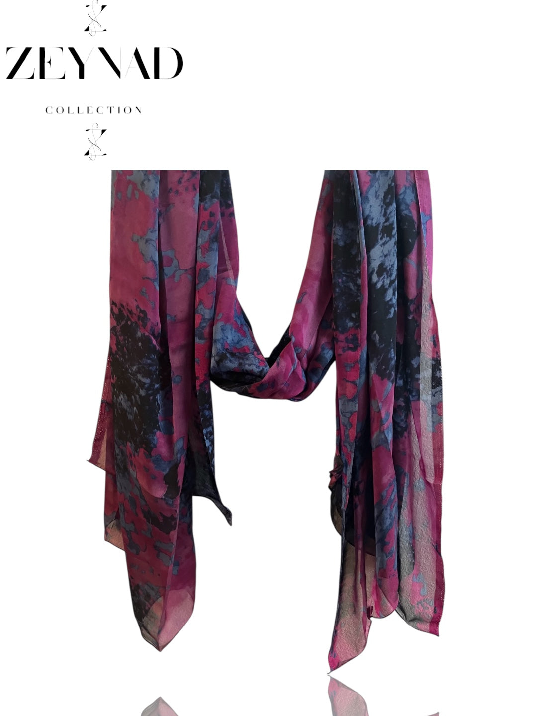 Plum Shadow Blossom Chiffon Hijab