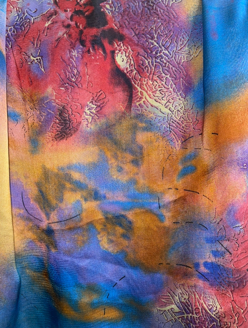 Crimson Sunrise Chiffon Hijab