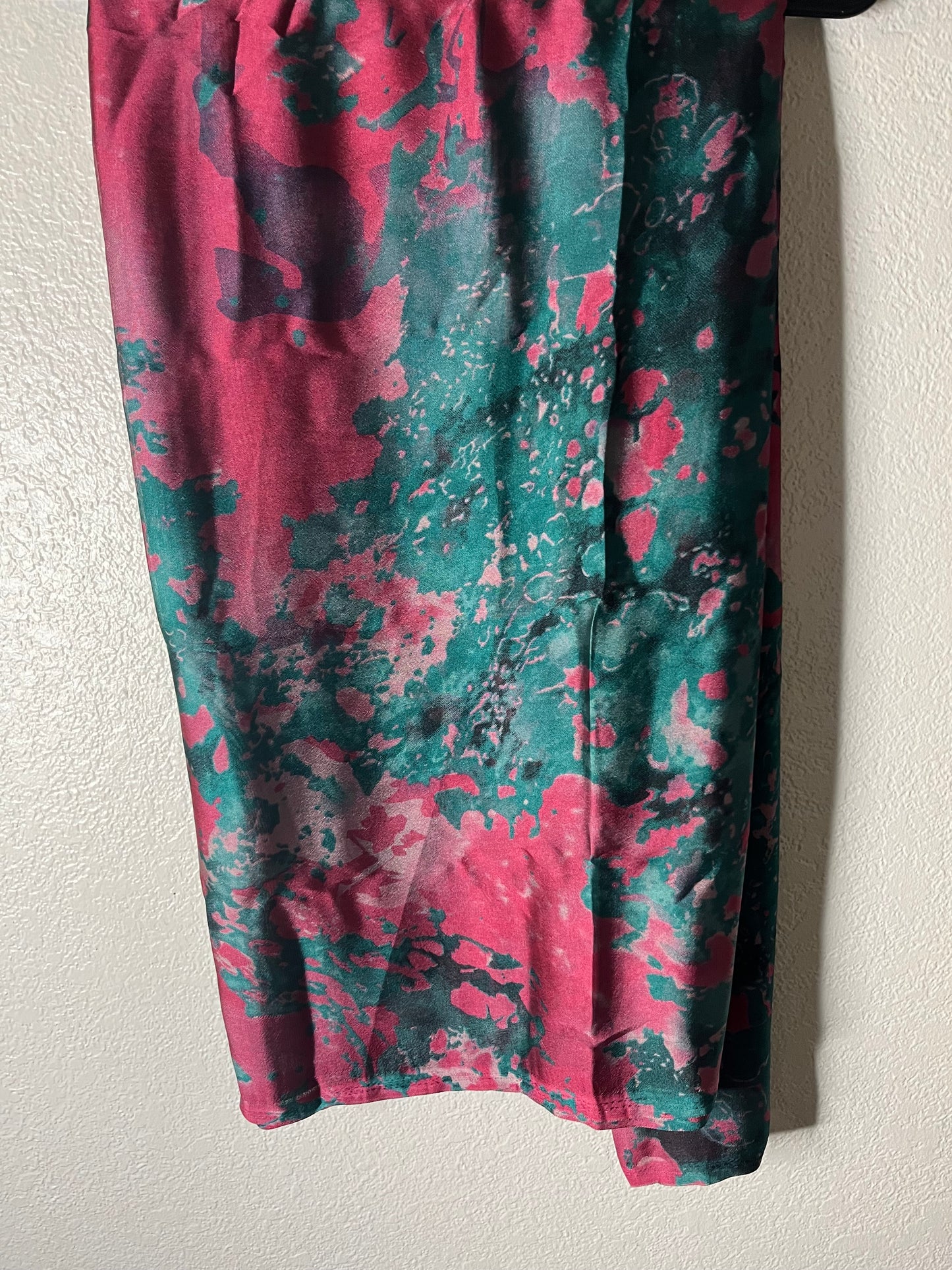 Watercolor Pink & Teal Chiffon Hijab