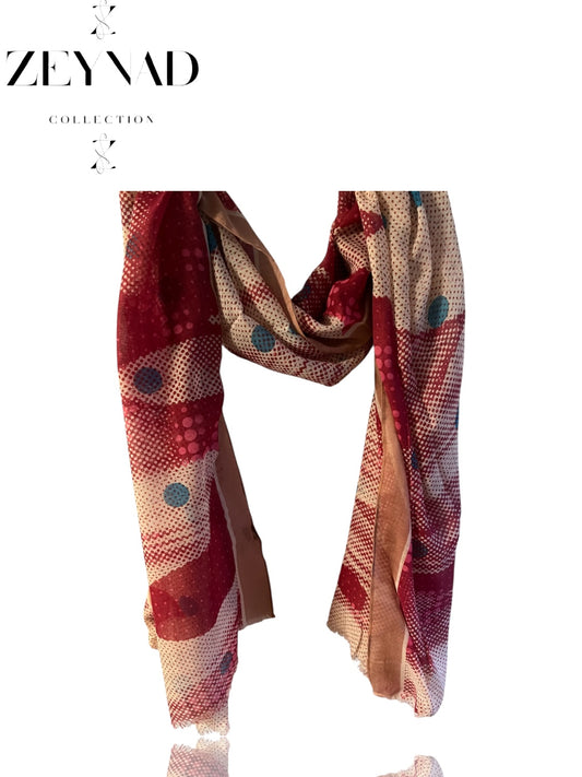 Red & green dotted harmony modal hijab