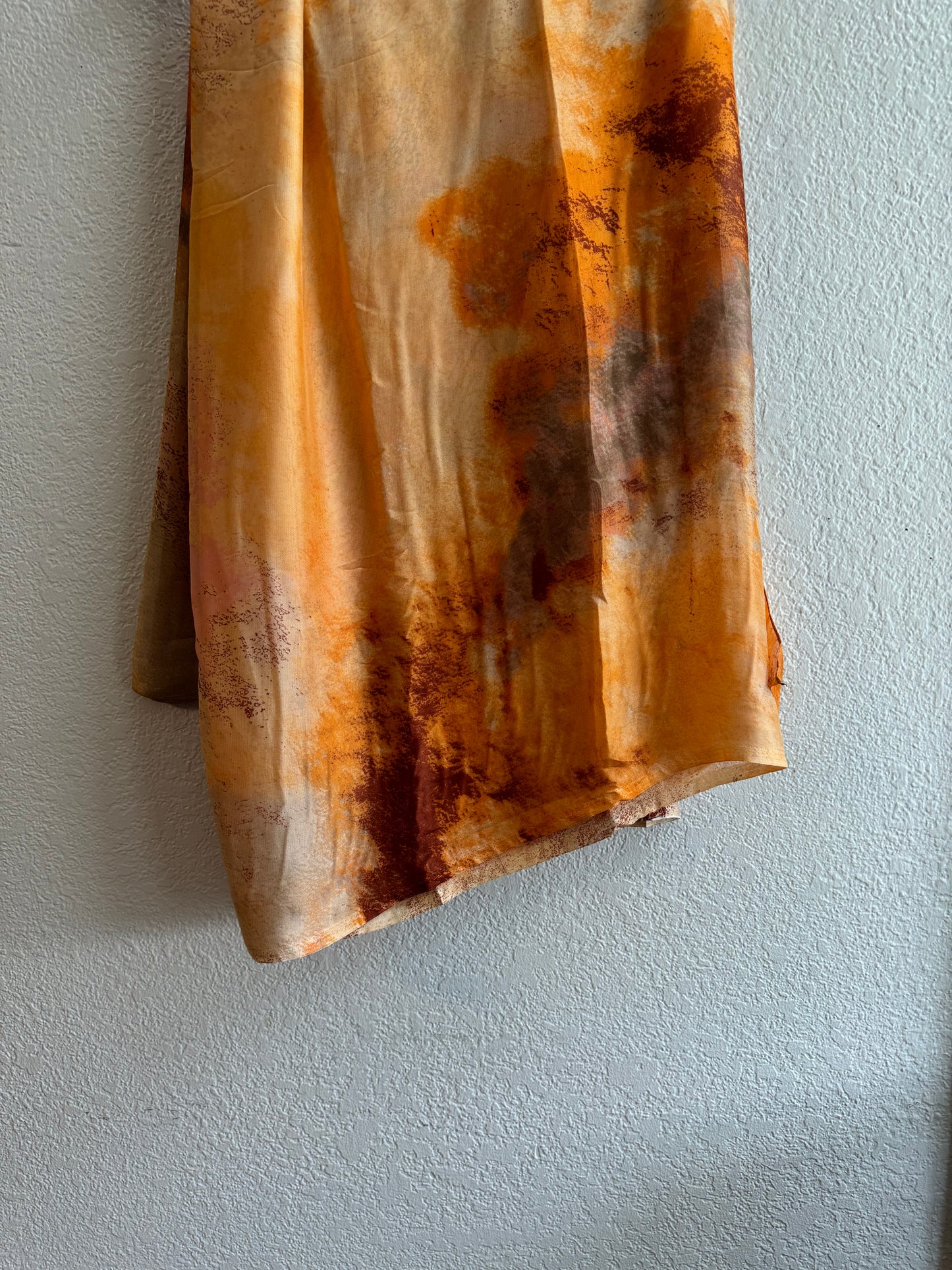 Blazing orange watercolor chiffon hijab