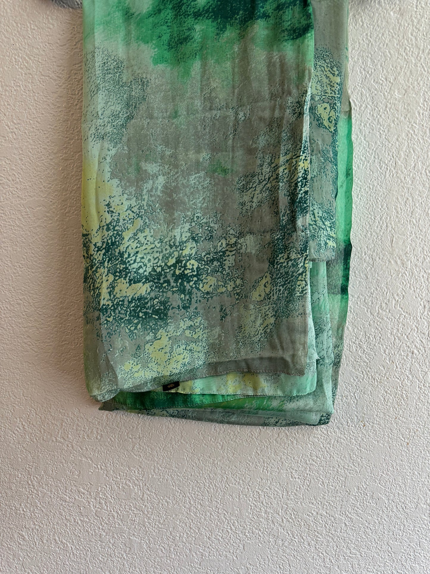 Blazing watercolor dust green chiffon hijab