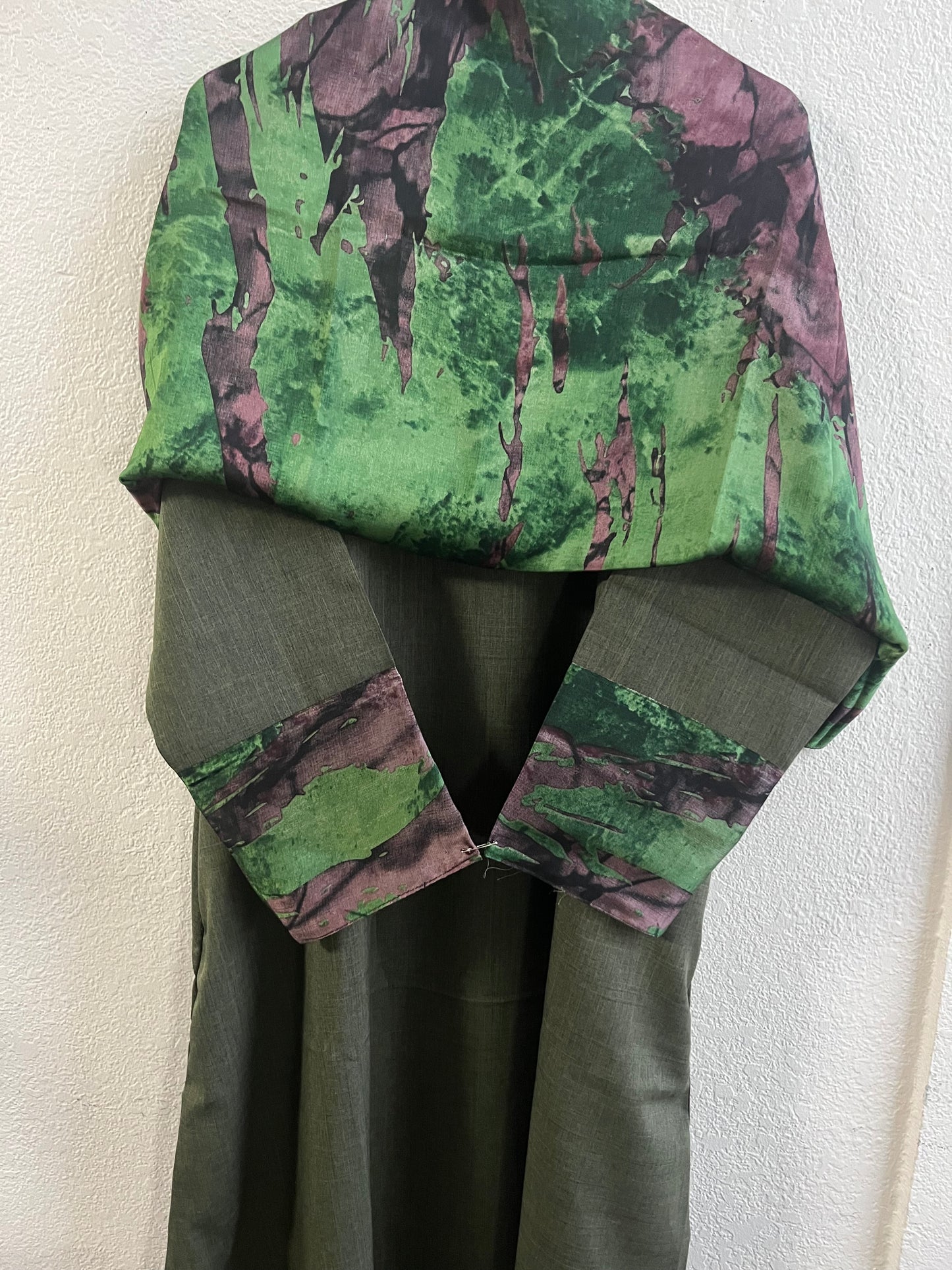 Electric green mist matching dress & hijab set