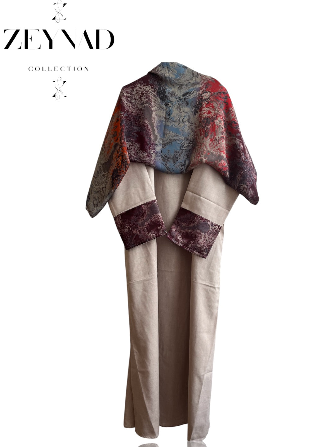 Intense pastel-art matching dress & hijab set