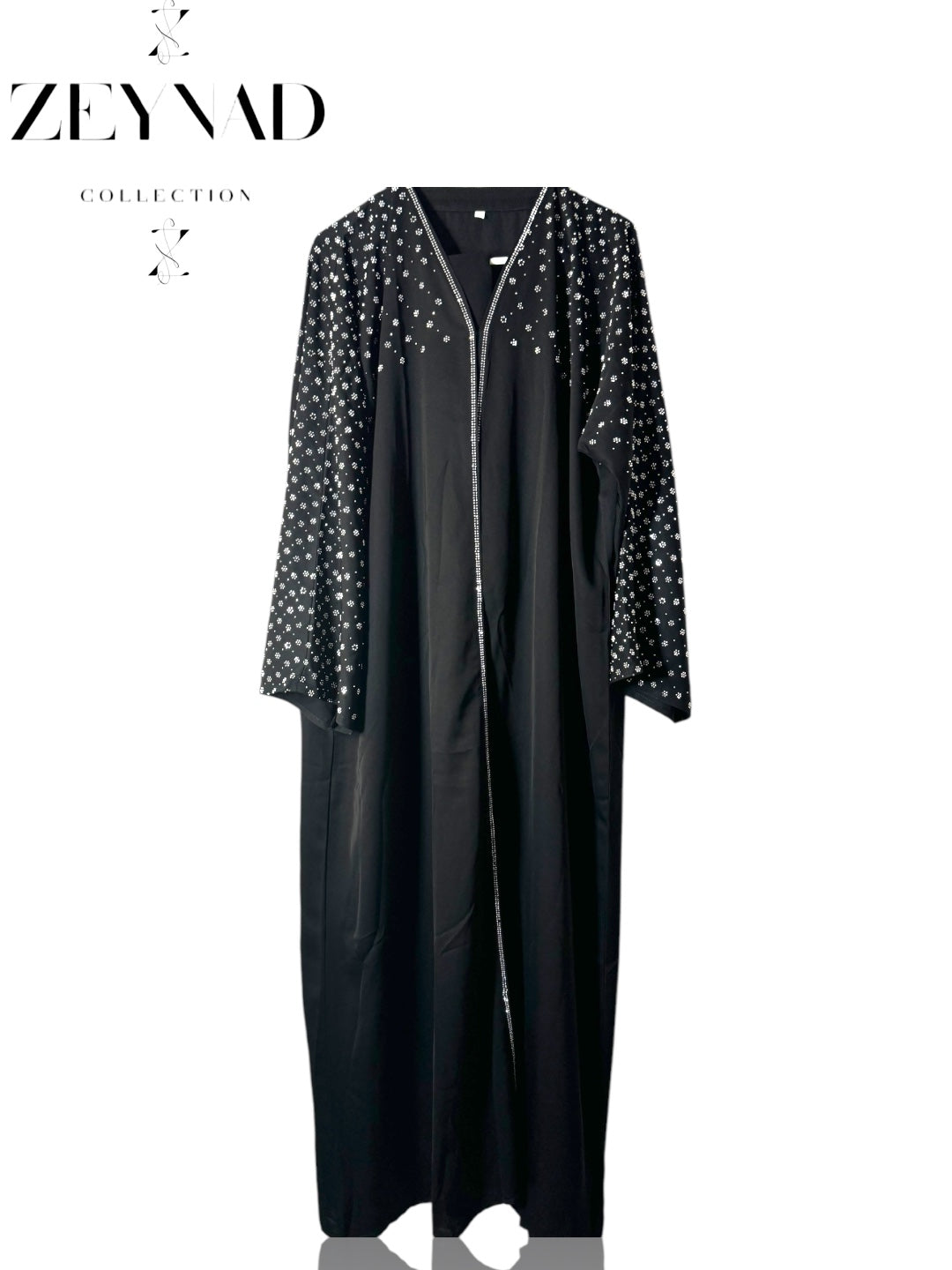 Black Sparkling Open Abaya