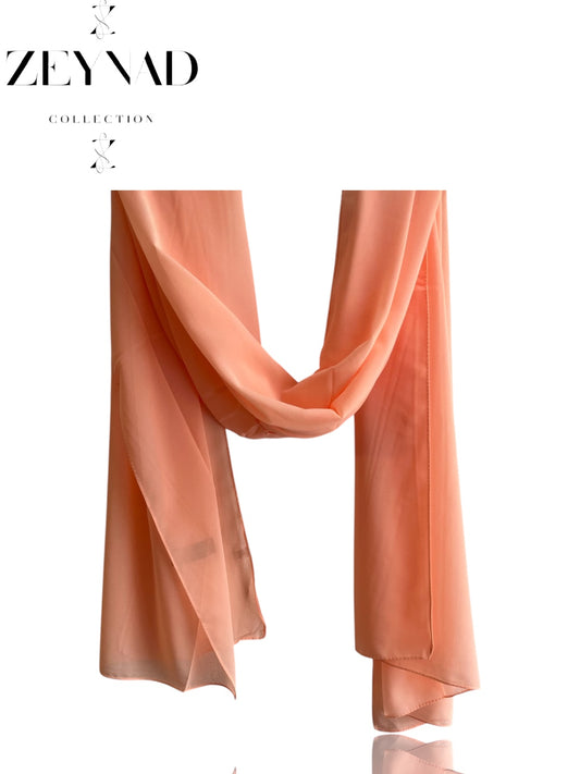 Plain pastel pink chiffon hijab