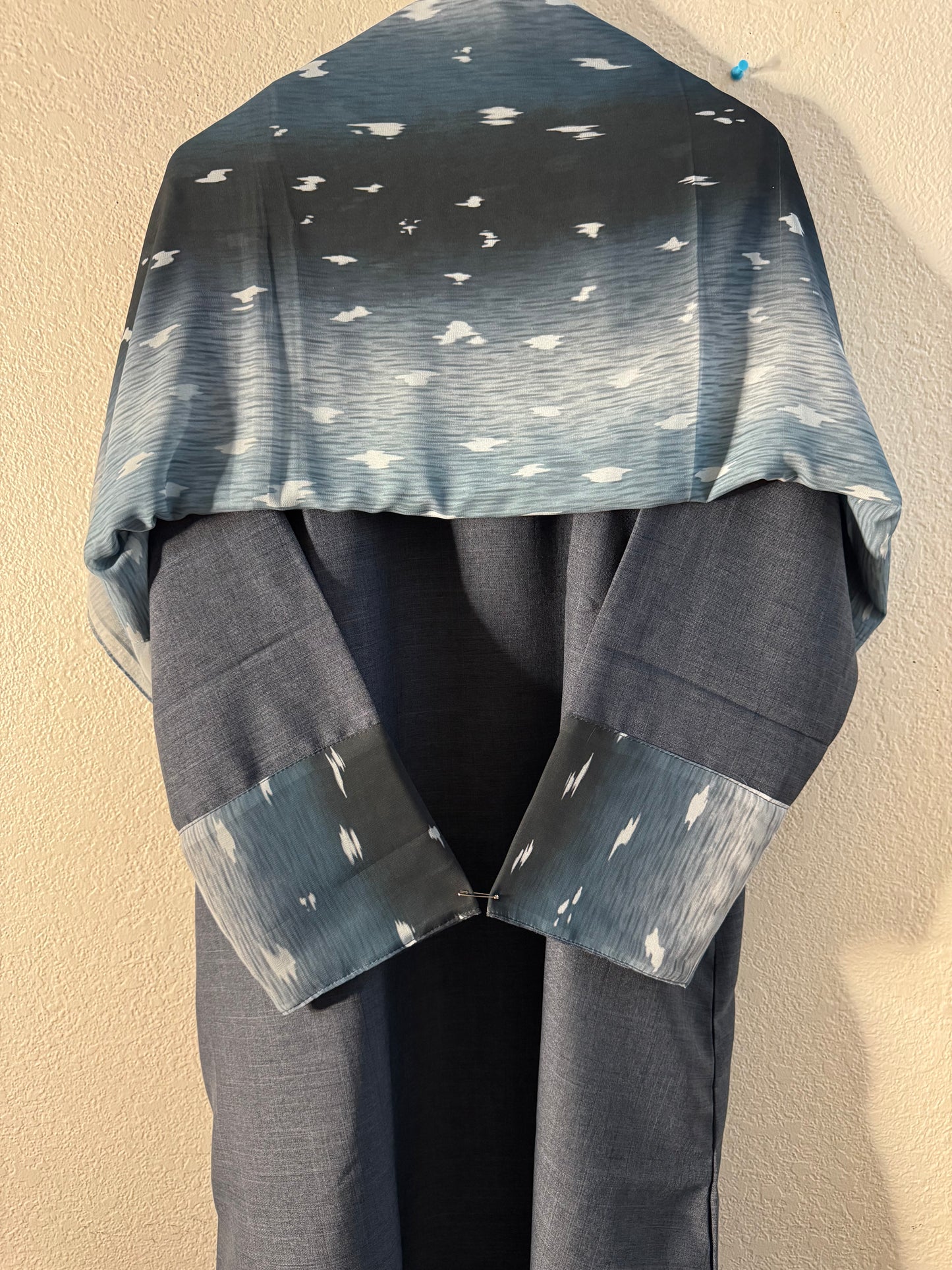 Limited edition navy azure blue fawn/deer matching dress & hijab set