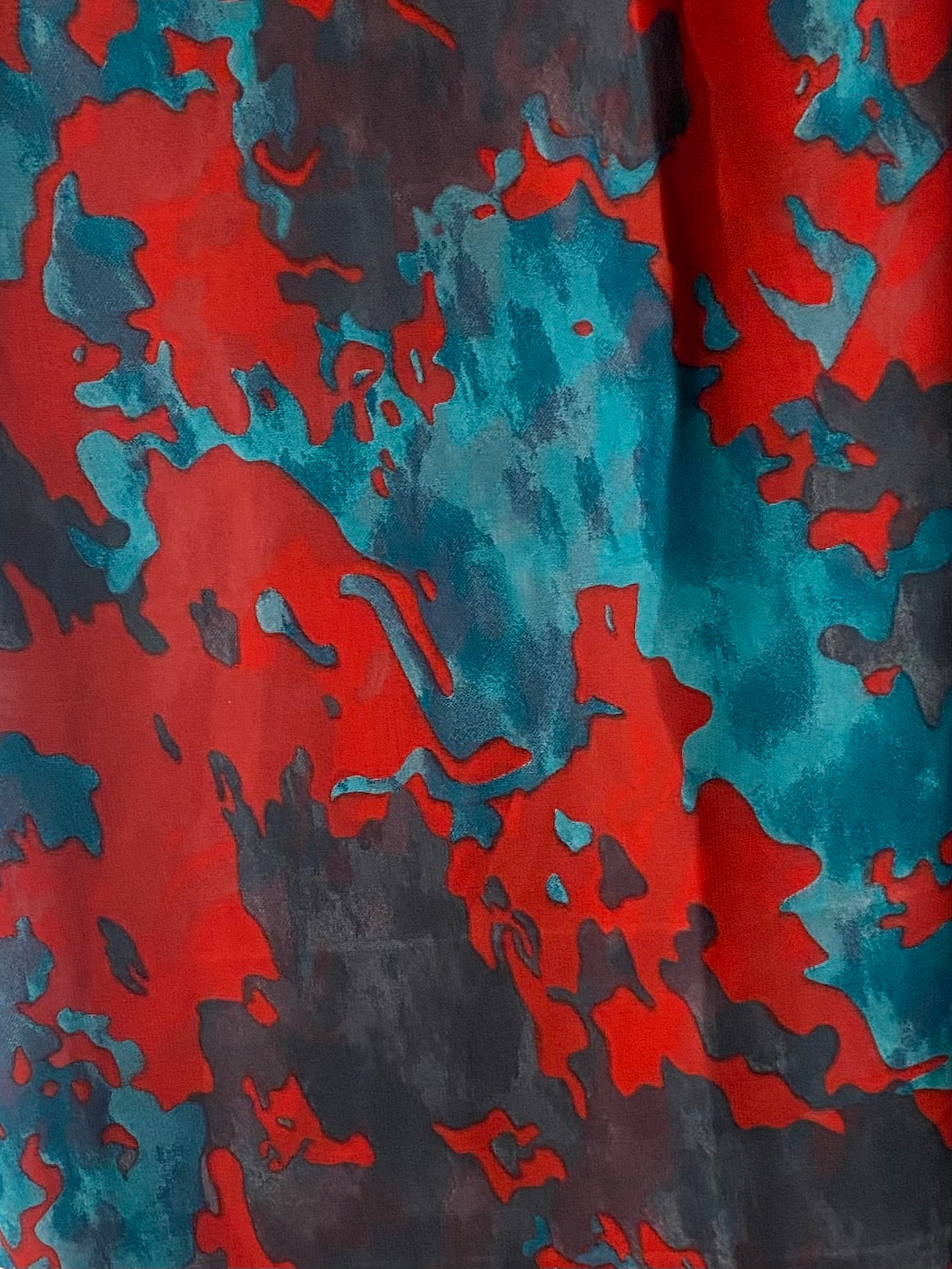 Sunshine teal & red flash chiffon hijab