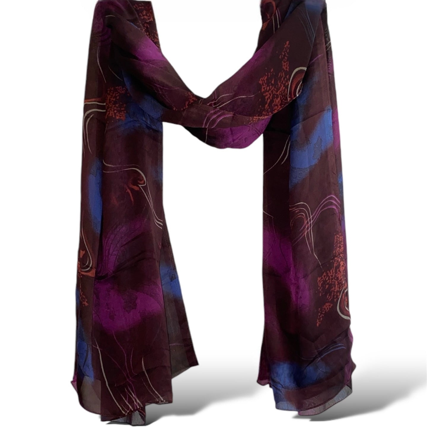 Purple Floral watercolor chiffon hijab