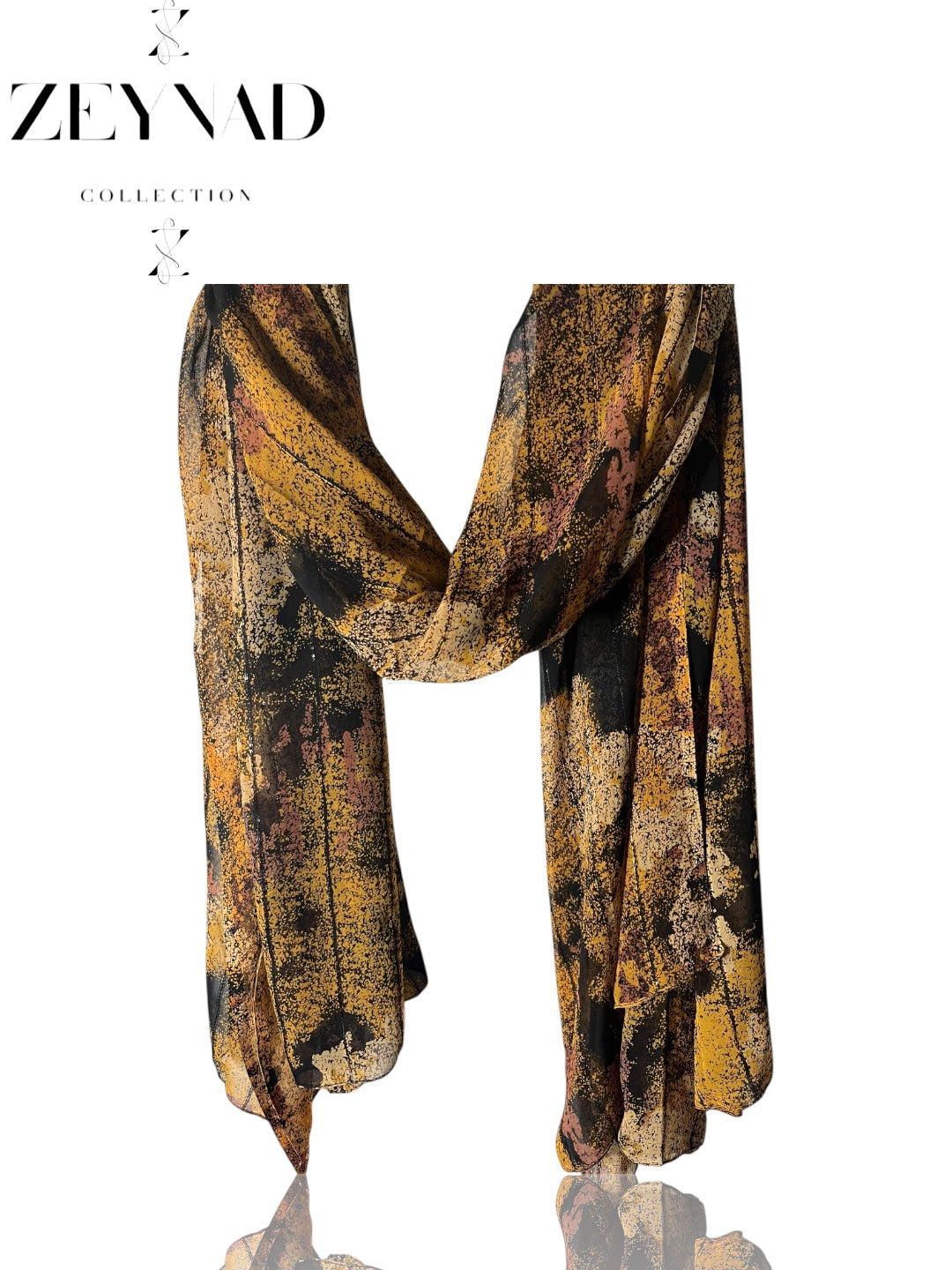 Fire Lemon Black Mirage Chiffon Hijab