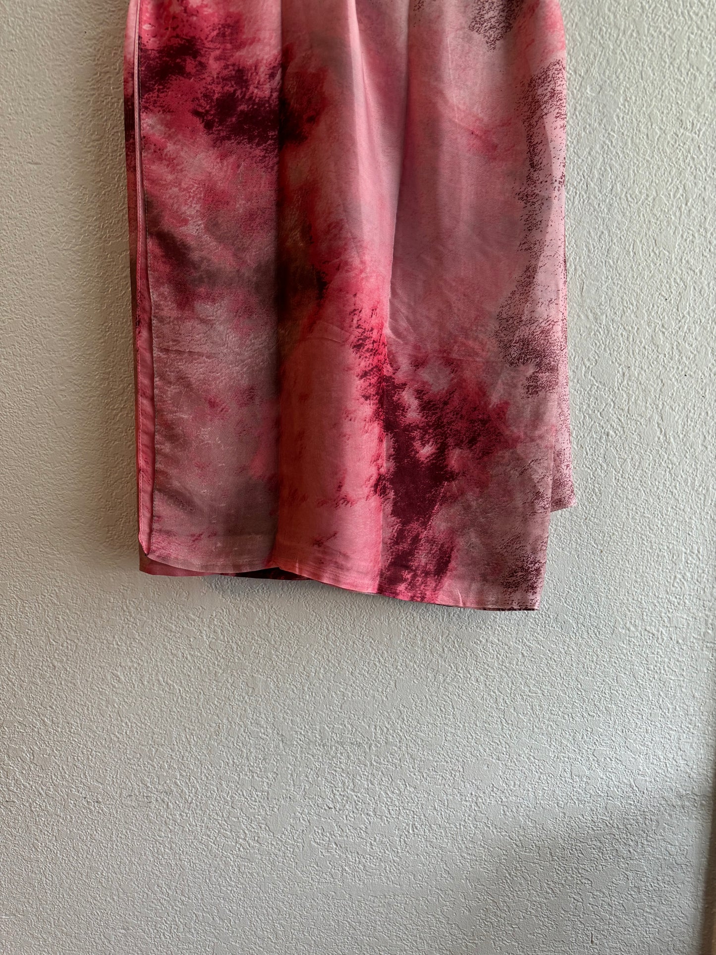 Blazing dust pink watercolor chiffon hijab