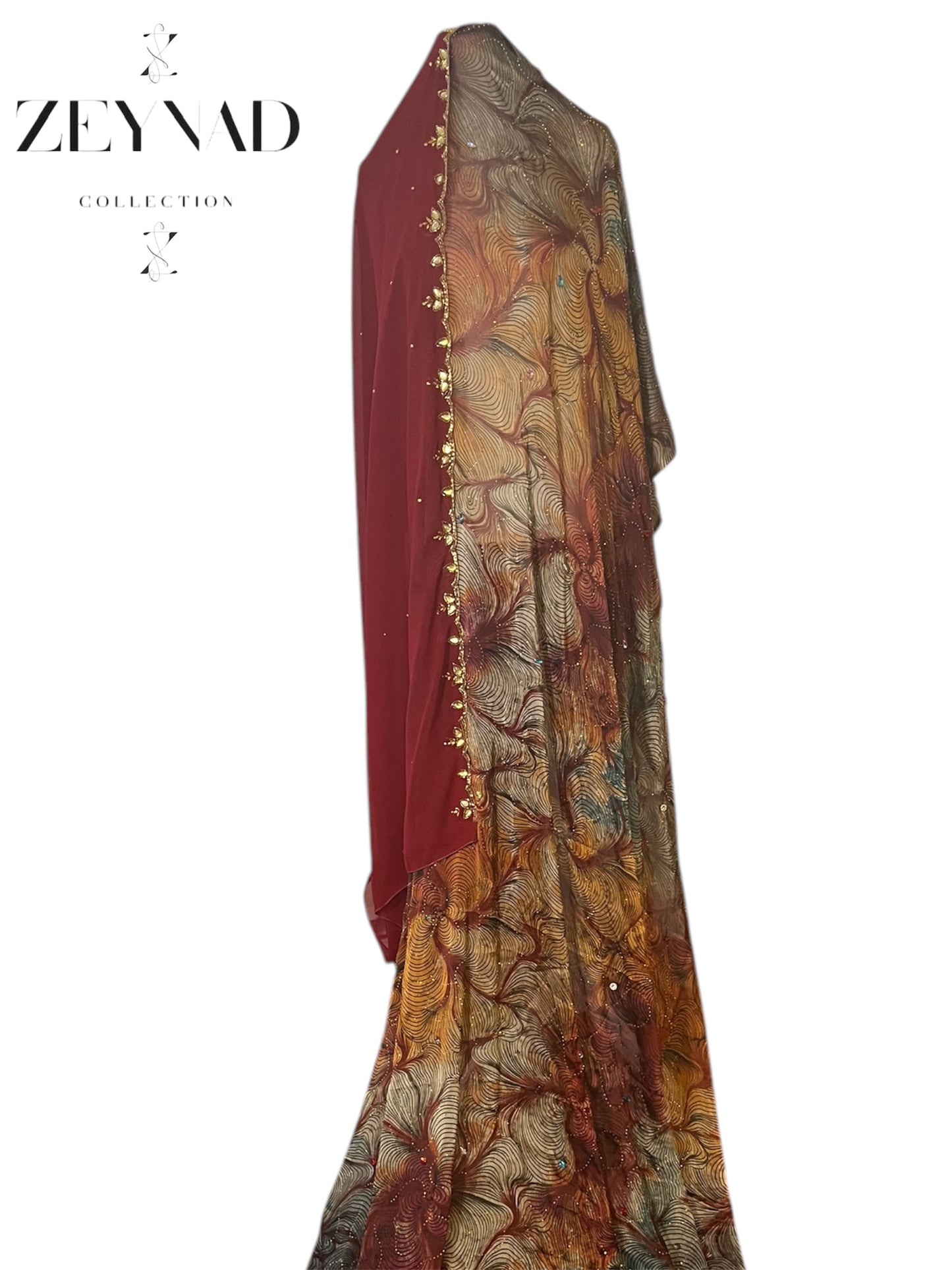 Red Sparkling Floral Stone Dirac