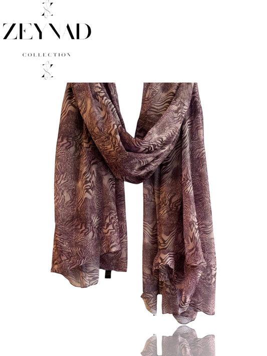 Blazing dark purple cheetah print hijab