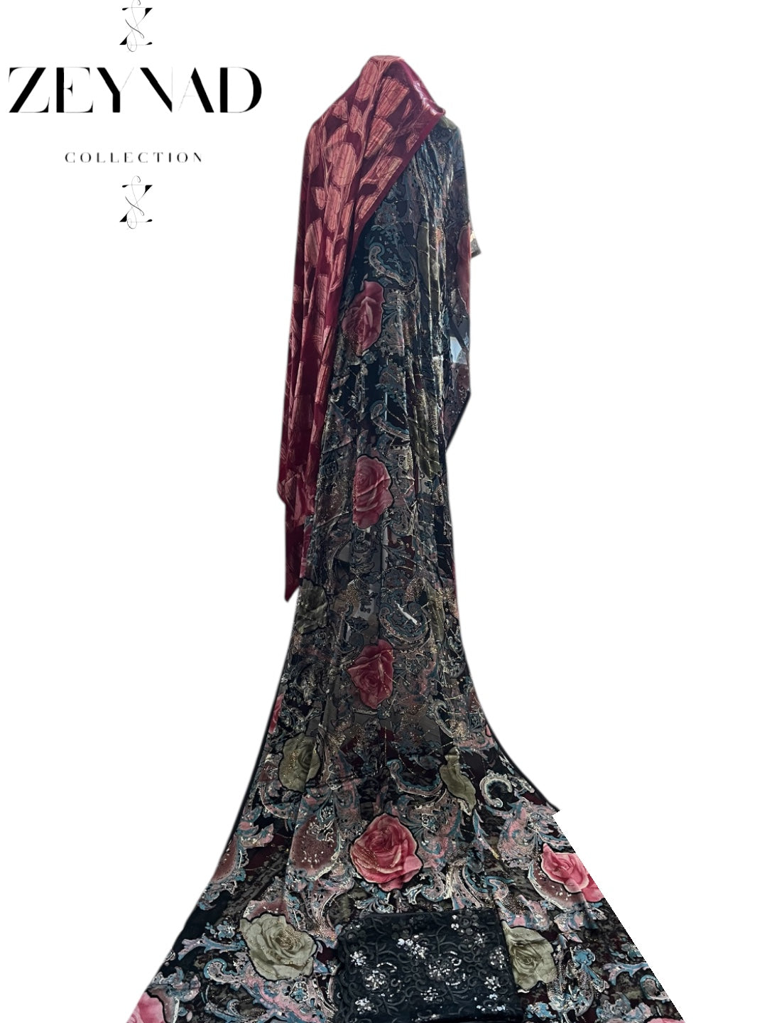Noble rose red & black stone Dirac set