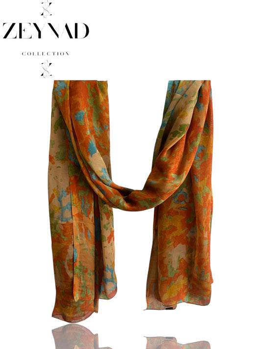 Orange Tinted Chiffon Hijab