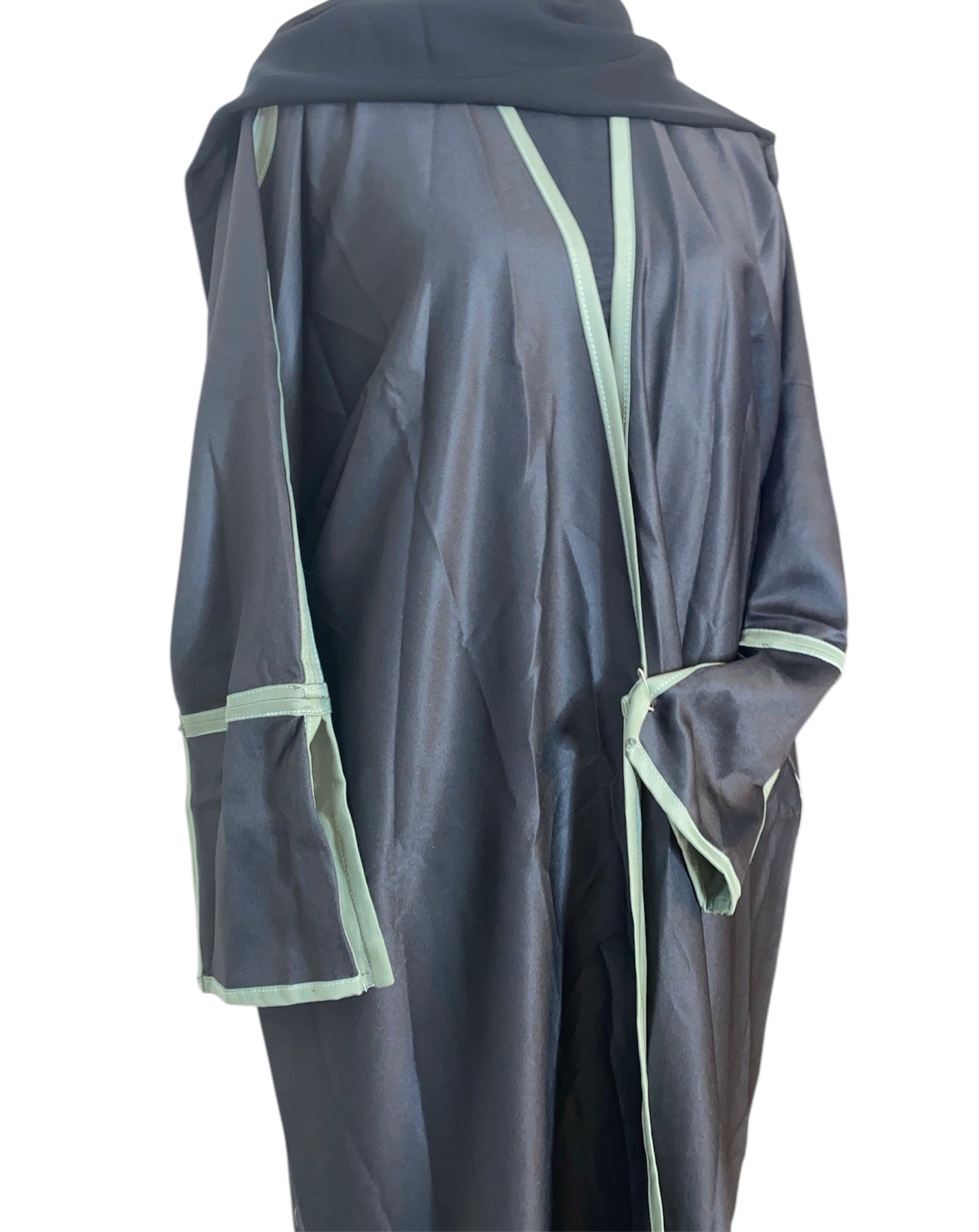 Green & black winter Abaya