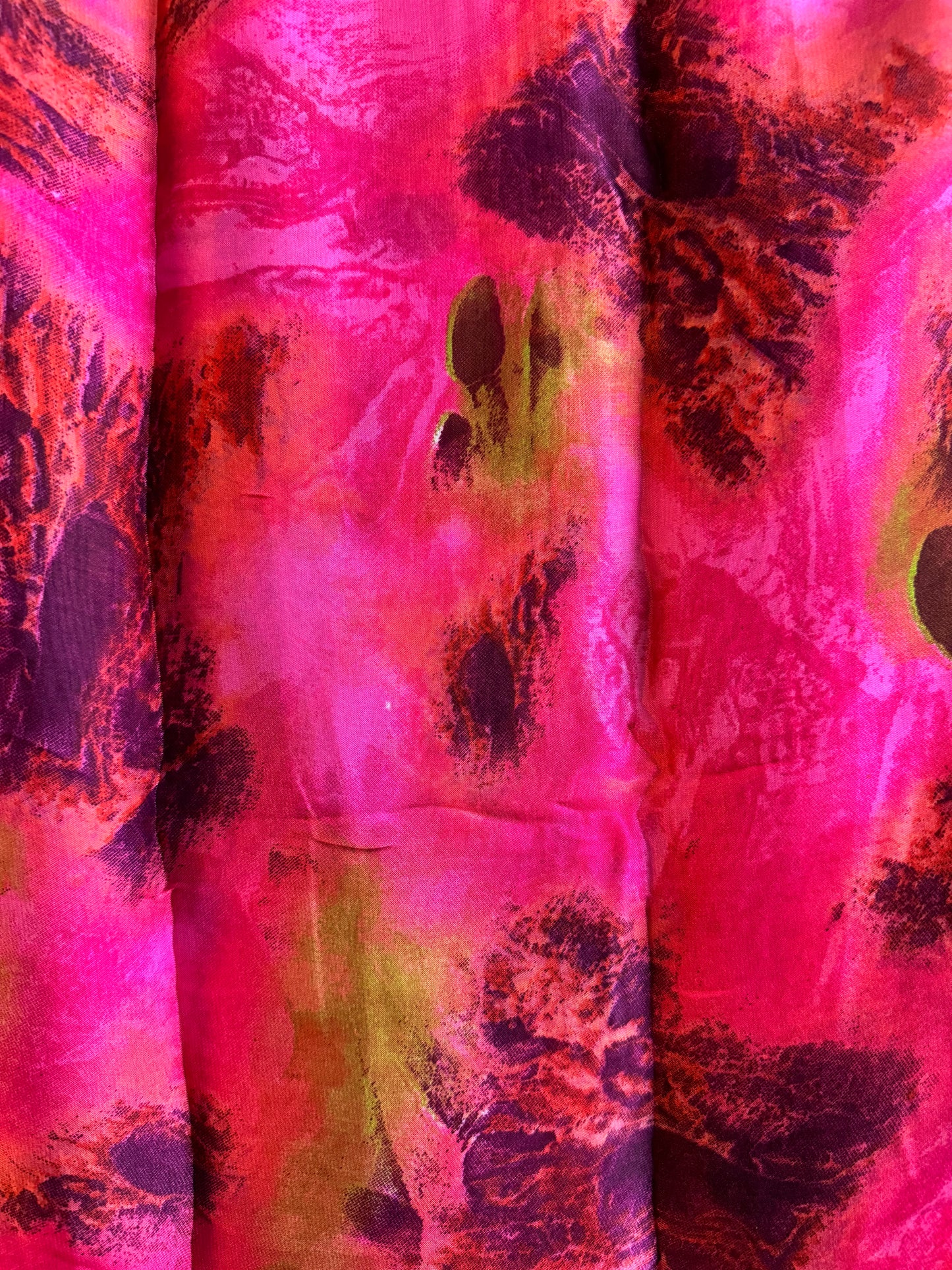 Blazing pink oceanic watercolor chiffon hijab