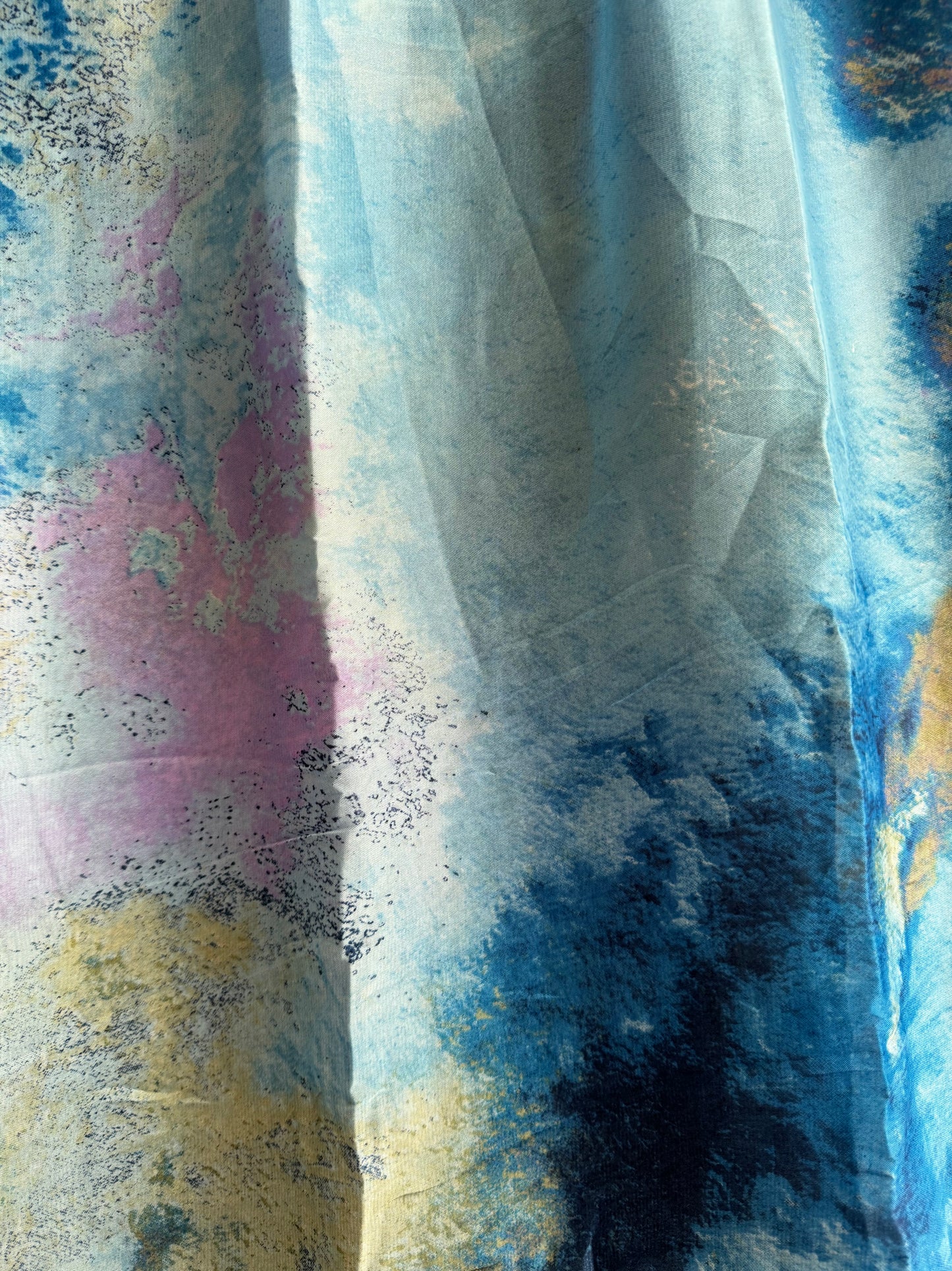 Blazing blue watercolor chiffon hijab