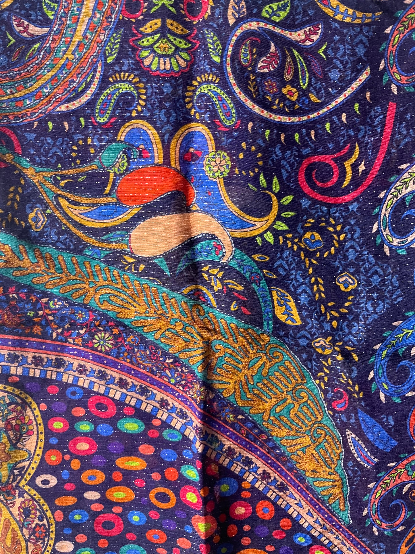 Navy End String Design Hijab