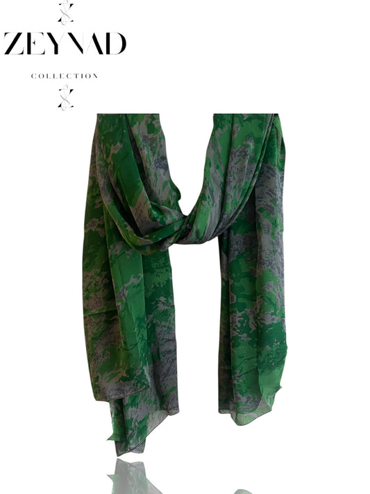 Military Green Tinted Chiffon Hijab