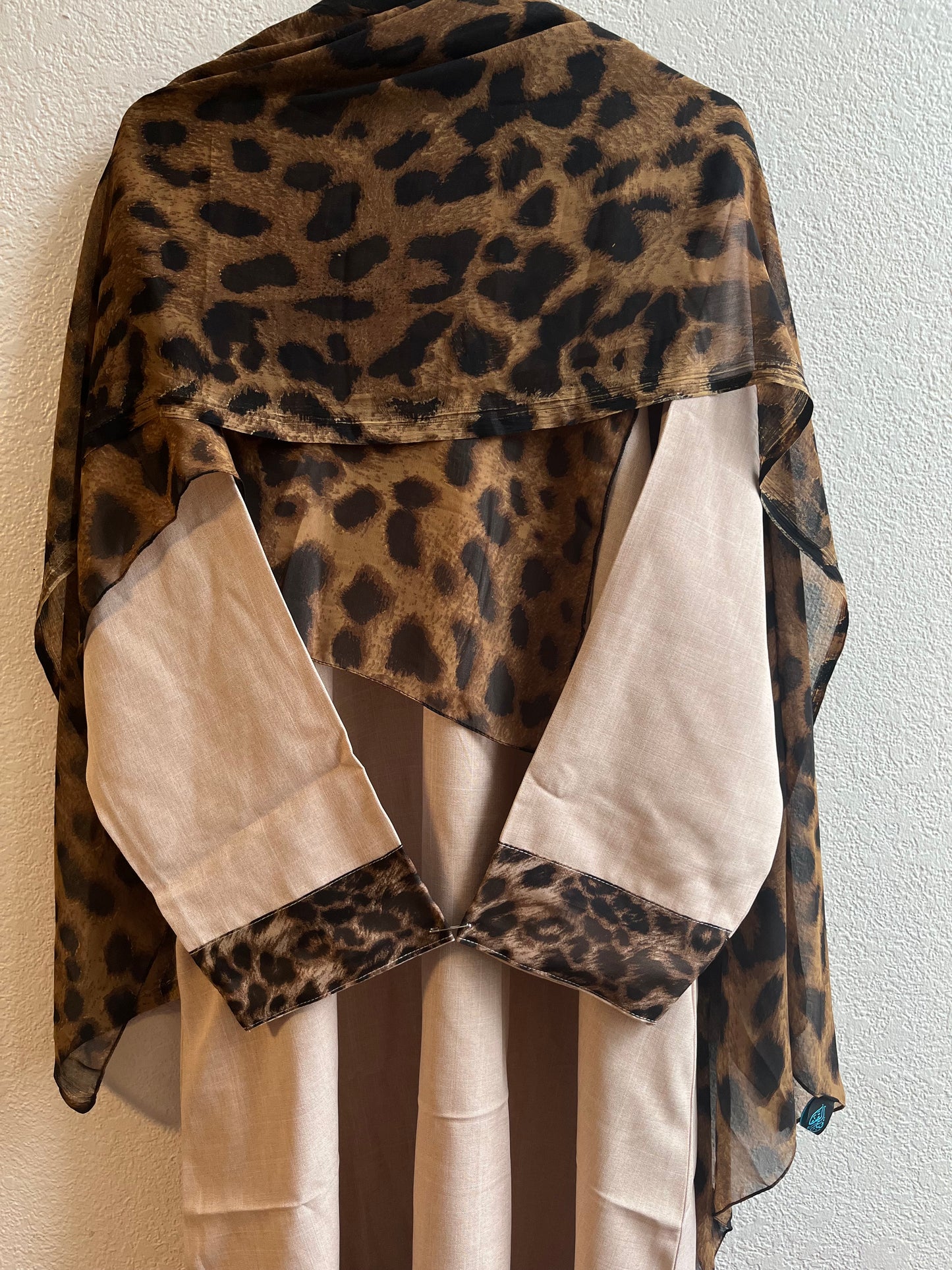 Pink & Brown Cheetah Print matching dress & hijab set